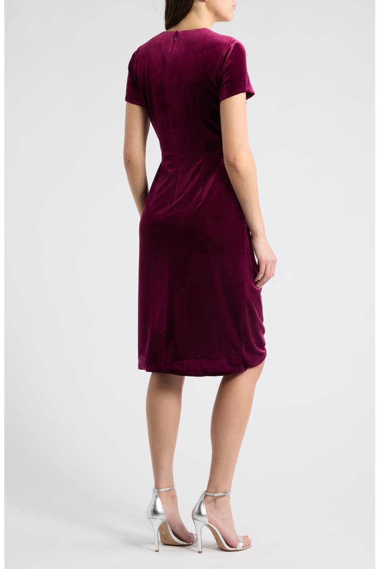 Pleated Fringe Velvet Cocktail Dress, Alternate, color, BURGANDY