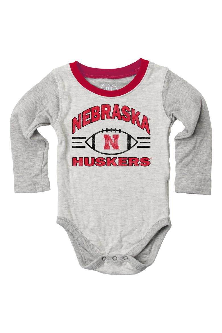 Infant Wes & Willy  Heather Gray Nebraska Huskers Jie Jie Hopper Set, Main, color, Heather Gray