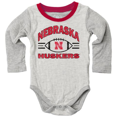 Infant Wes & Willy  Heather Gray Nebraska Huskers Jie Jie Hopper Set