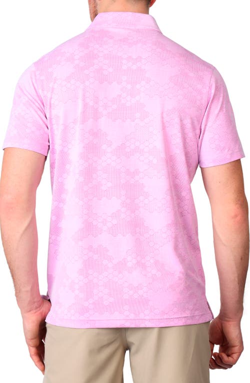 Tailorbyrd Honeycomb Print Performance Polo In Dusty Rose