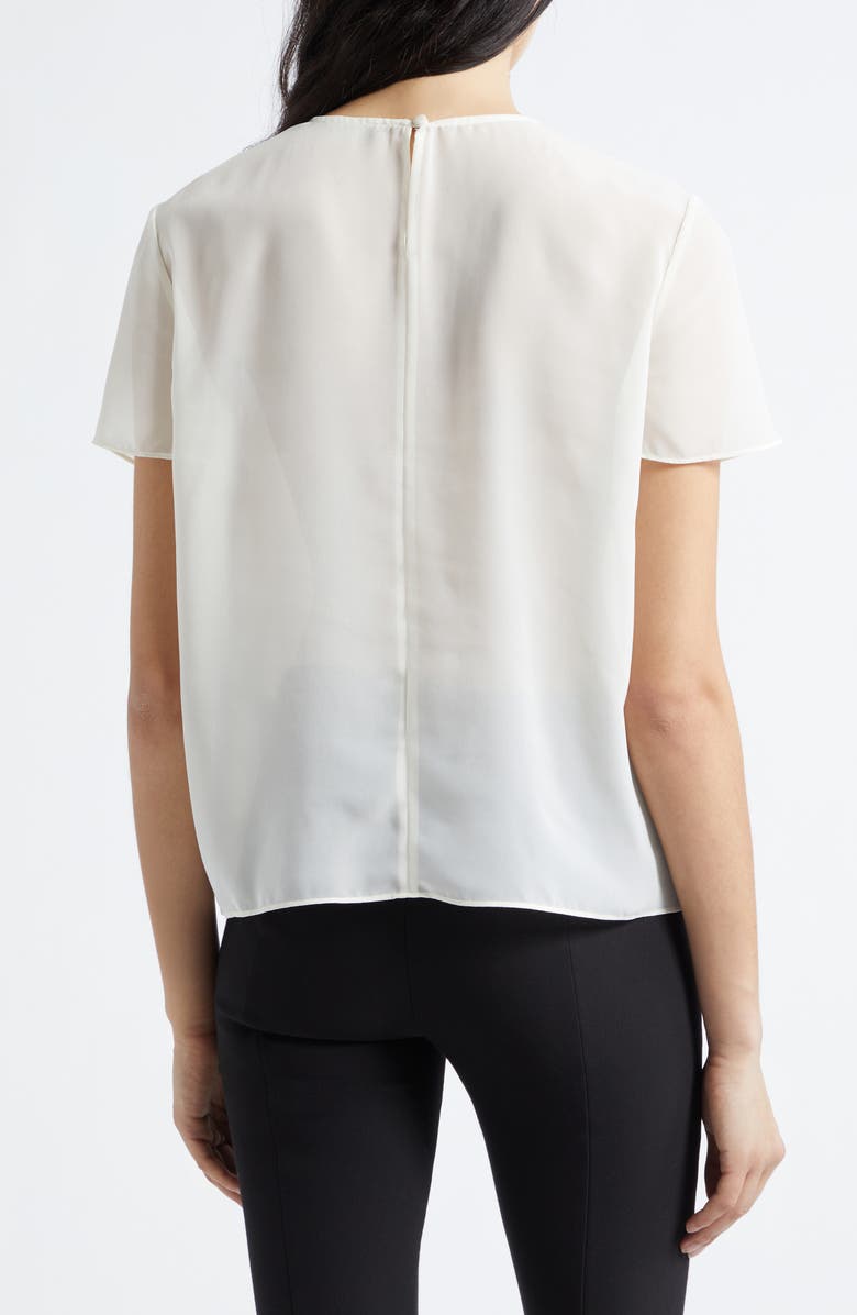 Emporio Armani Techno Georgette Top, Alternate, color, Ivory