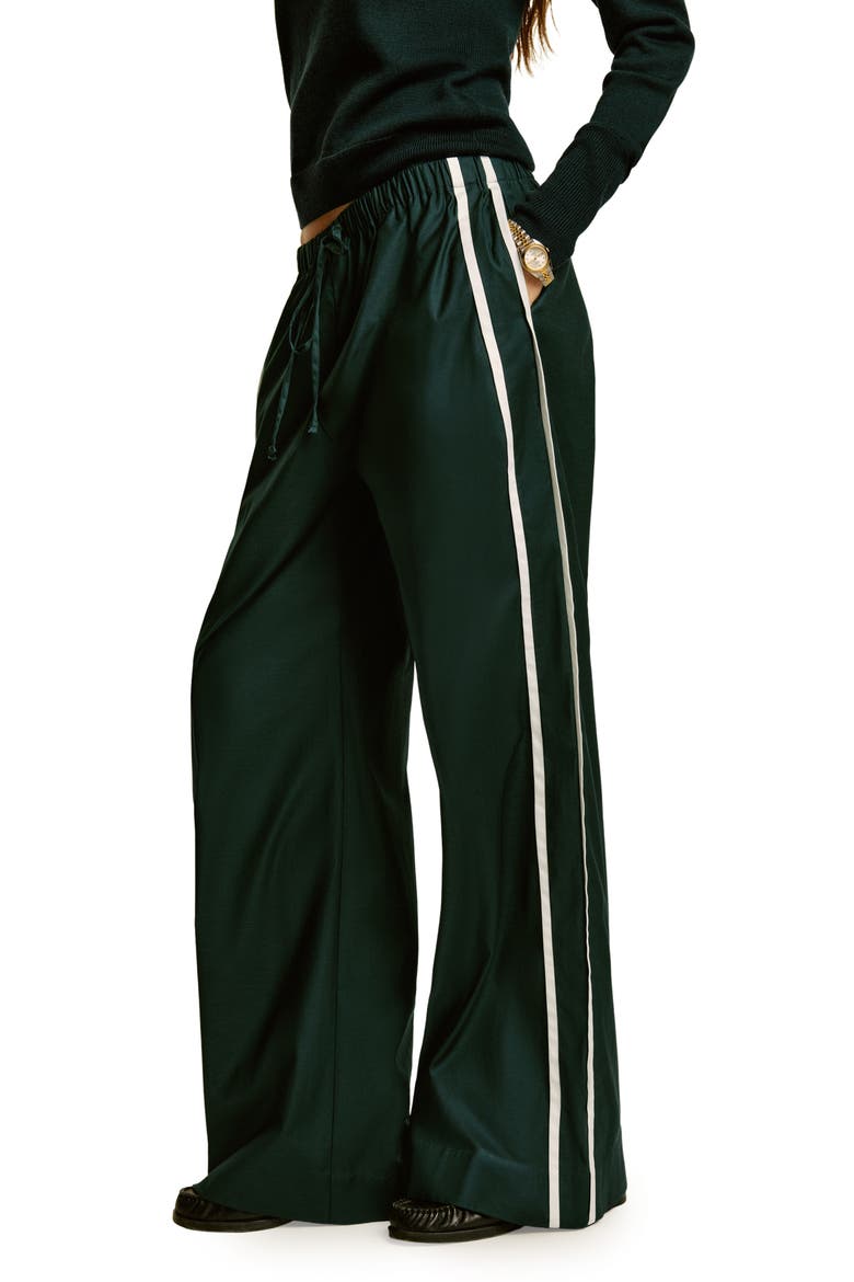 Julian Stripe Wide Leg Pants, Alternate, color, FOREST