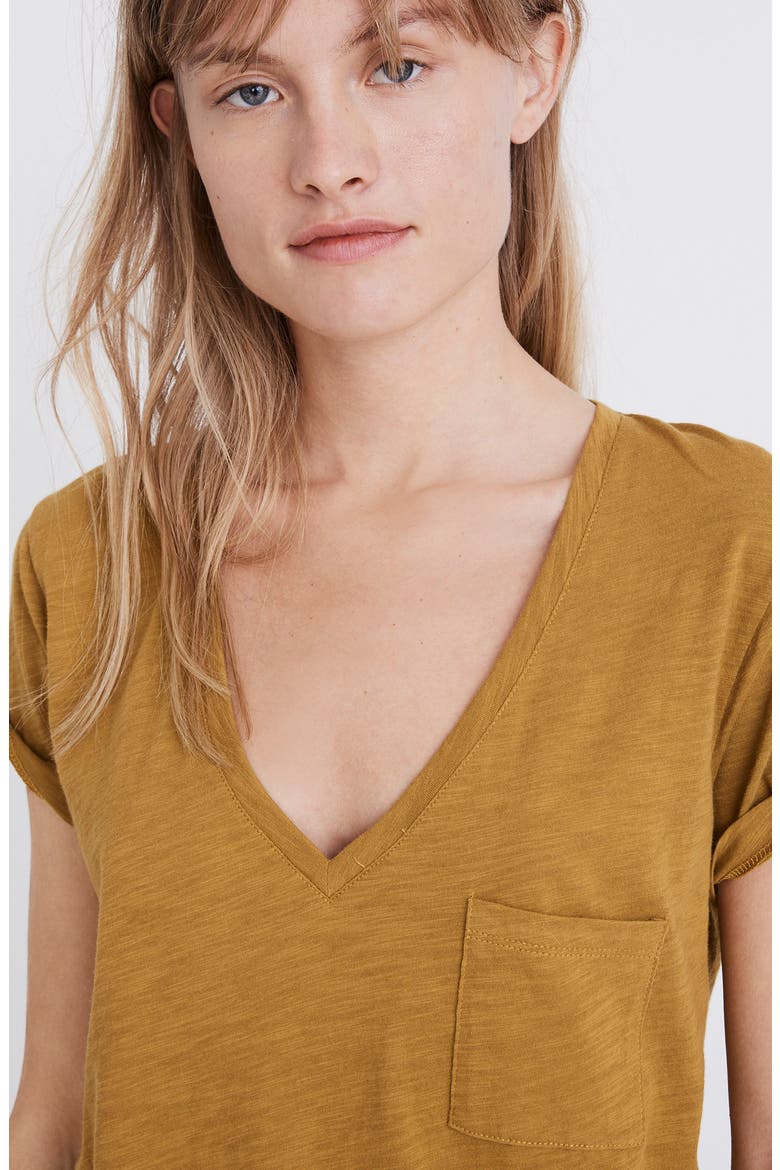 Whisper Cotton V-Neck Pocket Tee, Alternate, color, SAVANNAH MOSS