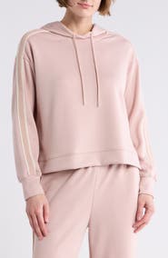 T Tahari Braid Trim Scuba Knit Hoodie