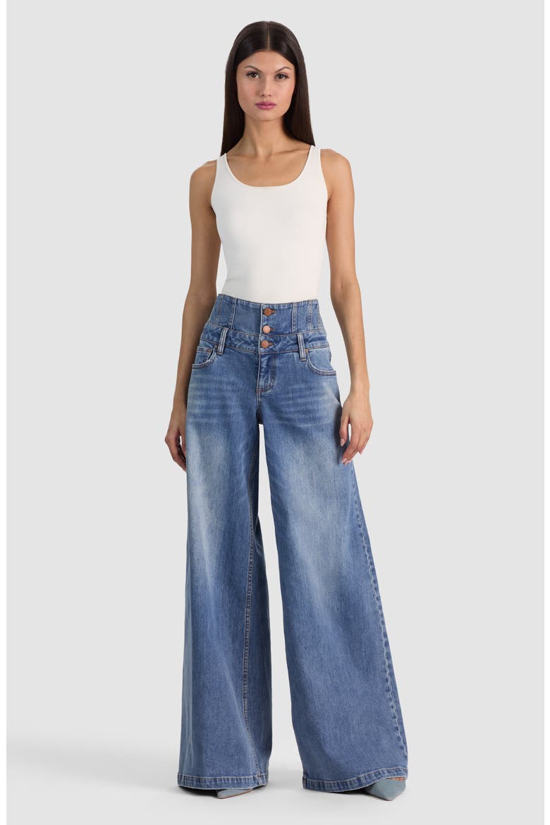 Corset Waist Wide Leg Jeans, Alternate, color, BROOKLYN BLUE