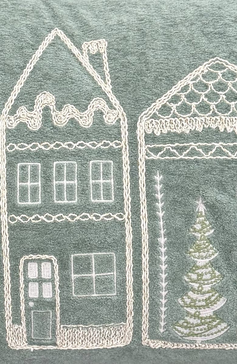 STUDIOCHIC Holiday Village Decorative Decorative Throw Pillow, Alternate, color, Sage
