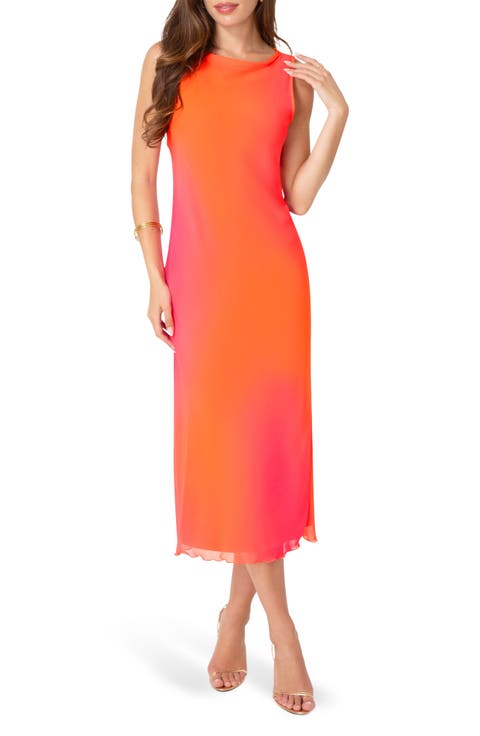 Smudge Chiffon Racerback Maxi Dress