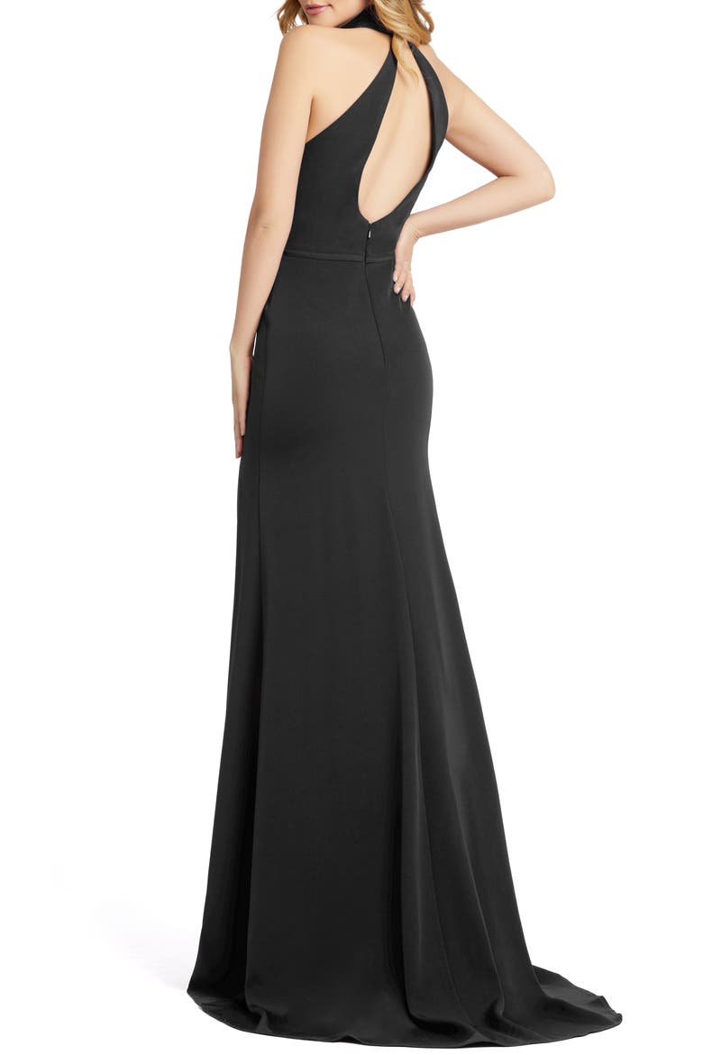 Cutout Back Jersey Gown, Alternate, color, BLACK