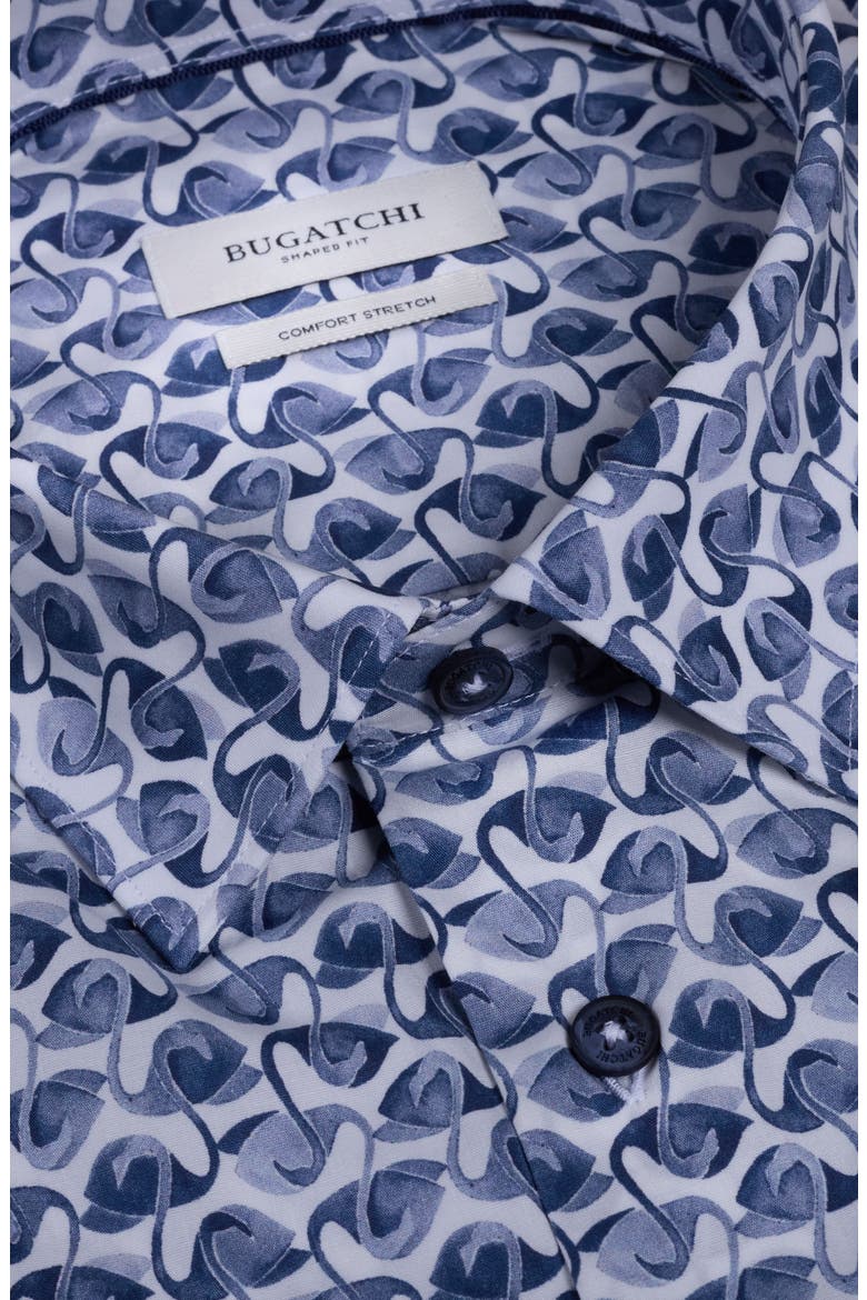 Orson Flamingo Print Short Sleeve Stretch Cotton Button-Up Shirt, Alternate, color, NAVY