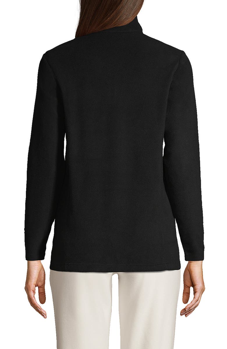Lands
 End Plus Size Thermacheck 100 Fleece Quarter Zip Pullover Top, Alternate, color, Black