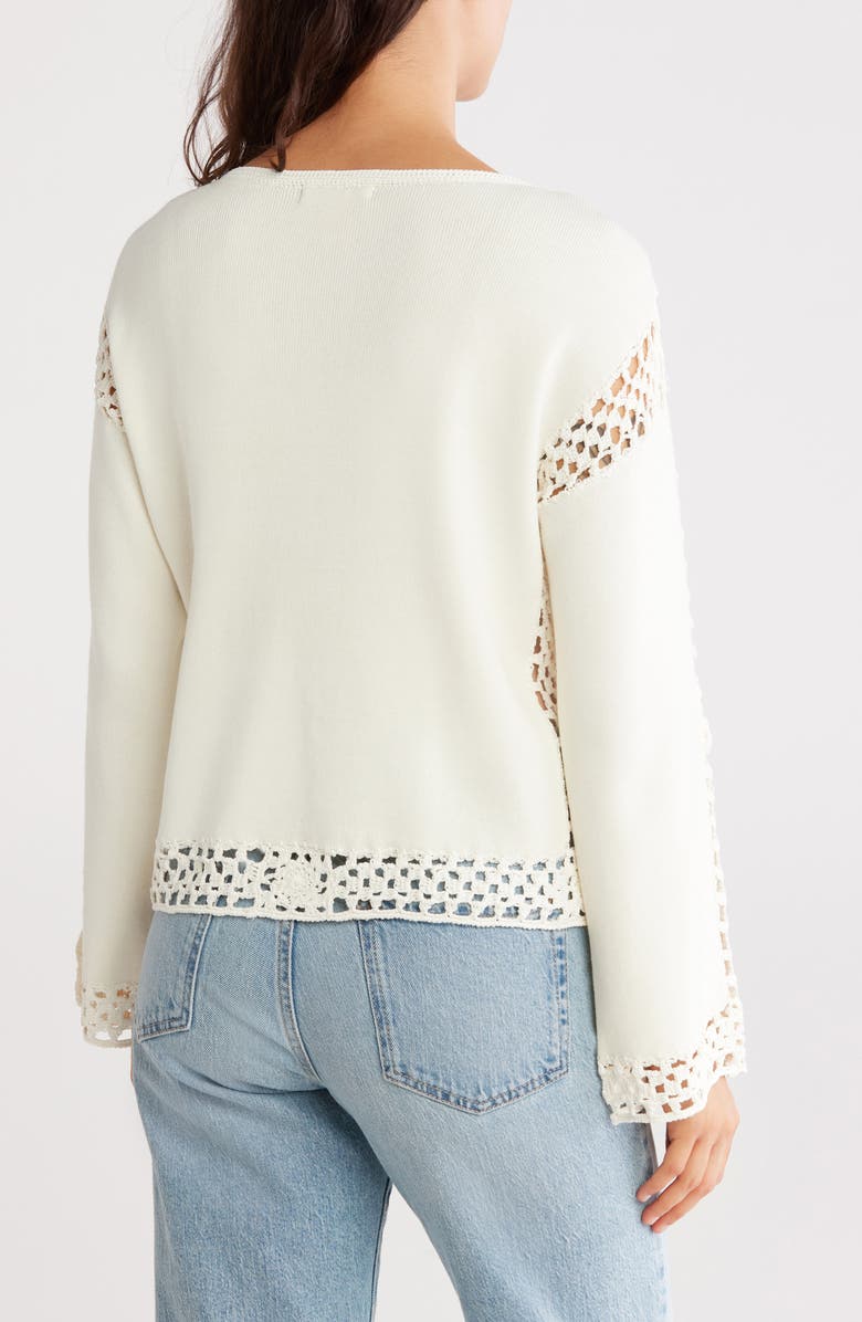 Catherine Malandrino Open Knit Long Sleeve Top, Alternate, color,