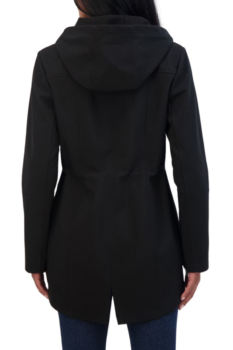 Water Resistant Hooded Softshell Coat, Alternate, color, BLACK