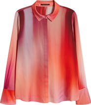 KOBI HALPERIN Printed Silk Blend Button-Up Shirt