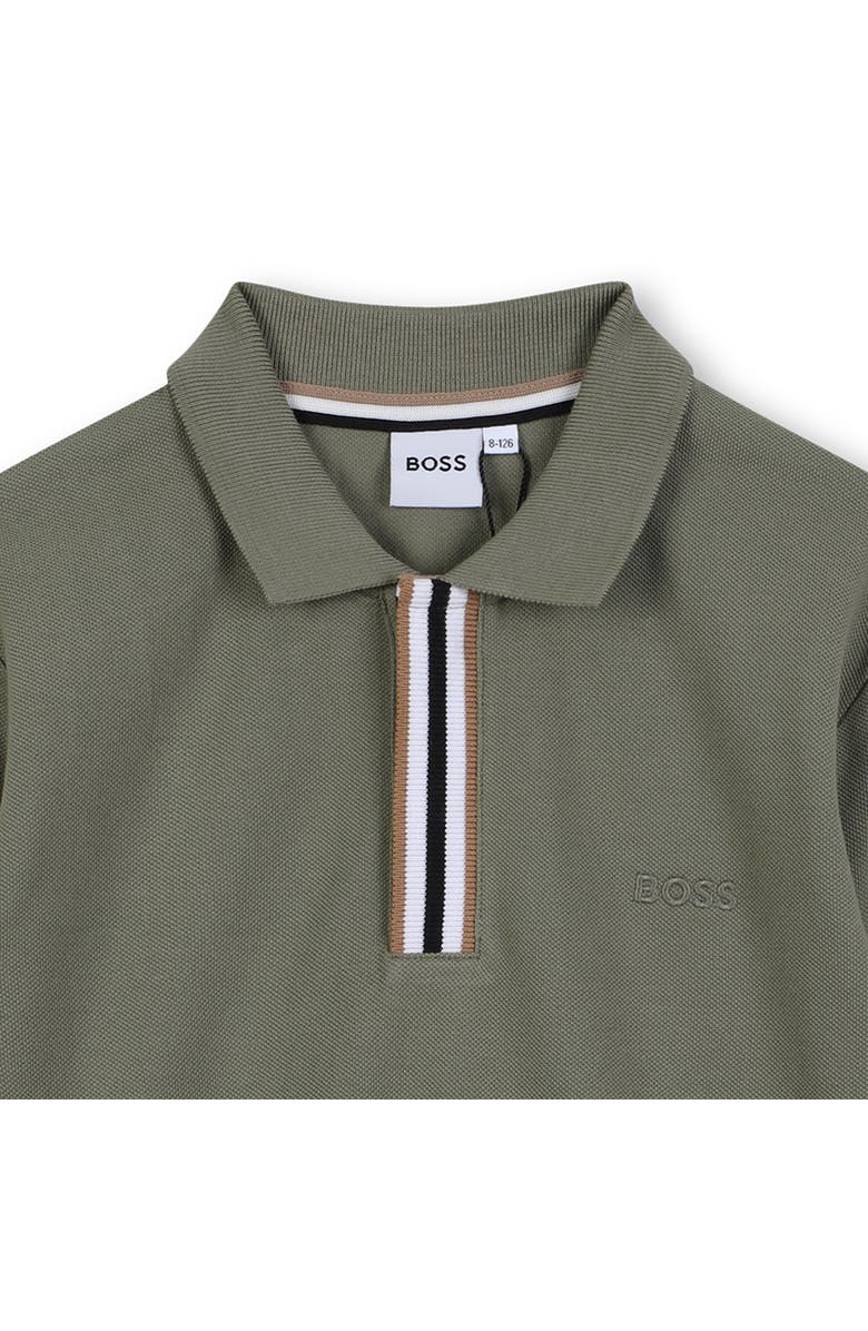 BOSS Kidswear Kids' Long Sleeve Cotton Polo, Alternate, color, Green