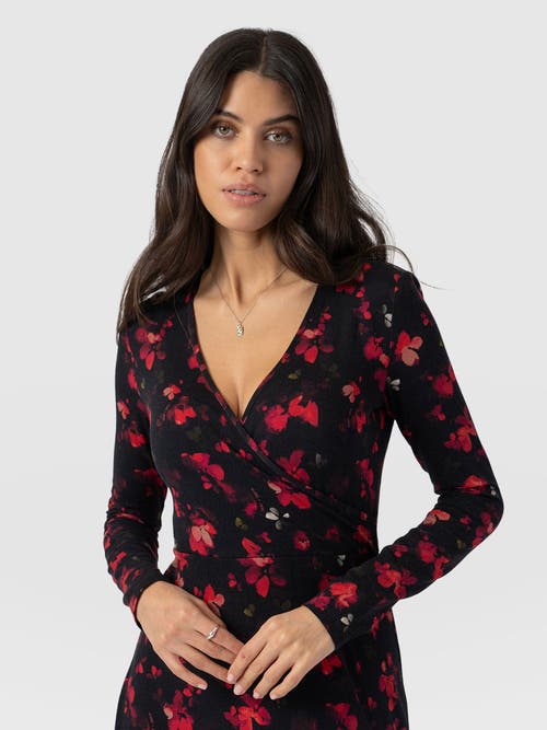 Saint + Sofia Maggie Wrap Midi Dress