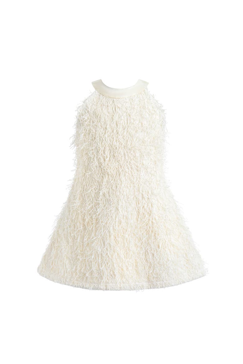 Rosette Ribbon-Back Dress, Main, color, Cream