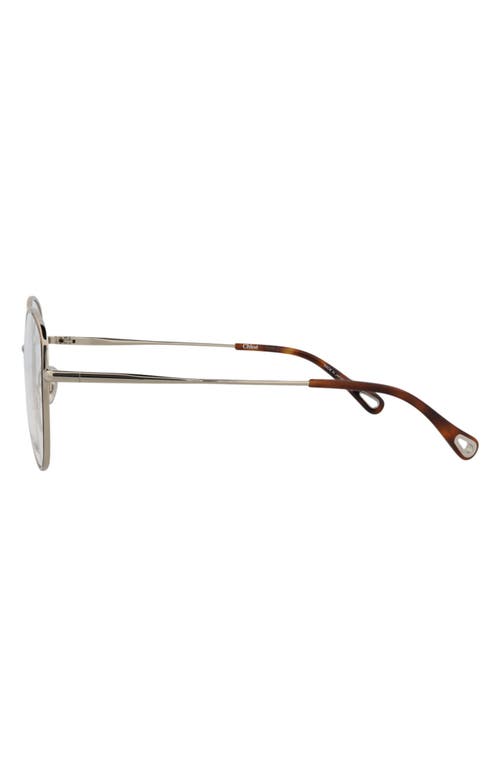 Chloé Fashion 54mm Round Optical Glasses In Silver Silver Transparent