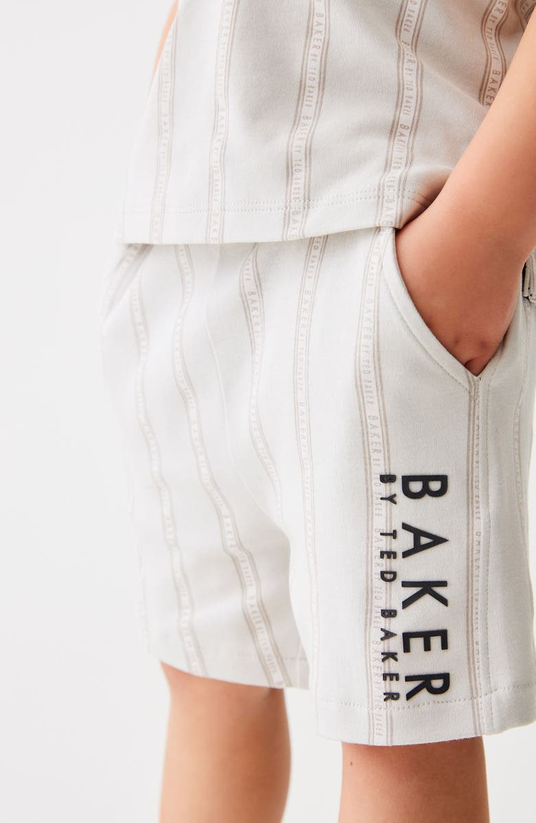 Baker by Ted Baker Kids' Logo Stripe Cotton T-Shirt & Shorts Set, Alternate, color, 
