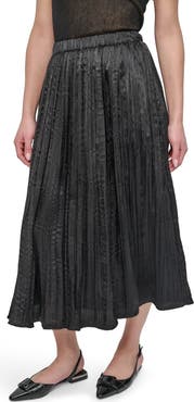 DKNY Crushed Pleated Midi Skirt