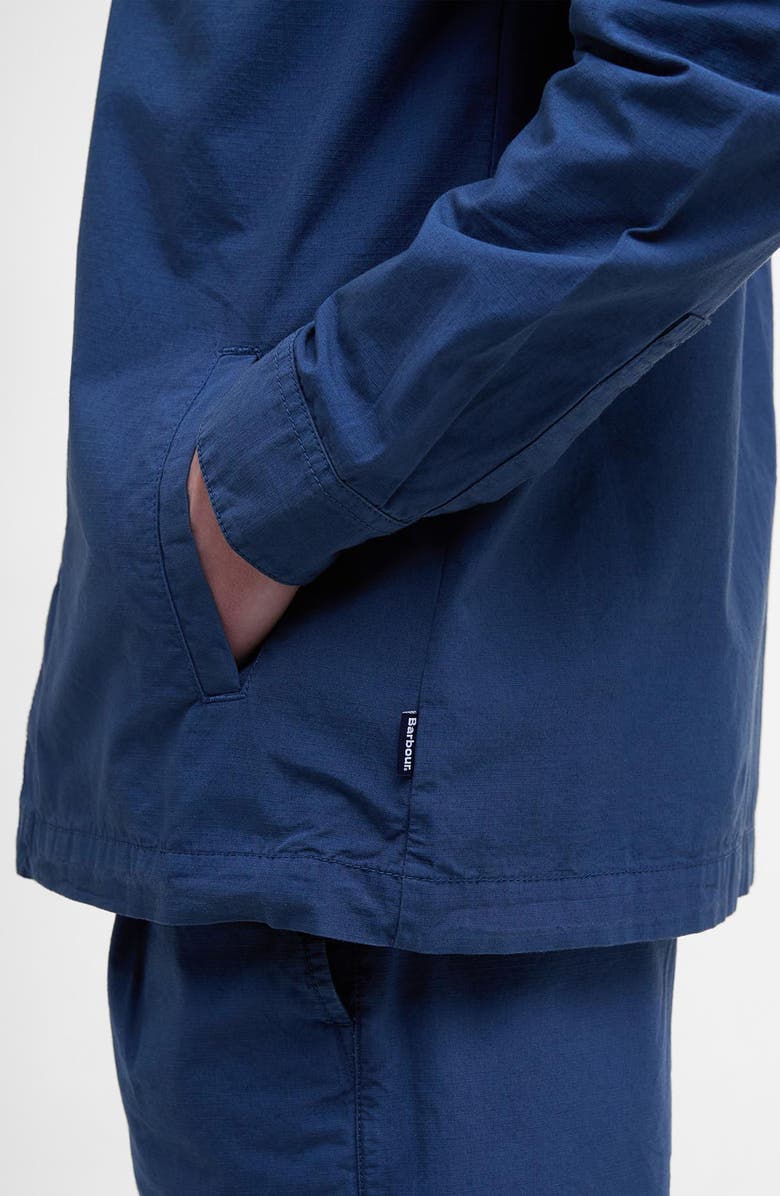 Barbour Rickfell Cotton Ripstop Button-Up Overshirt, Alternate, color, Dark Denim