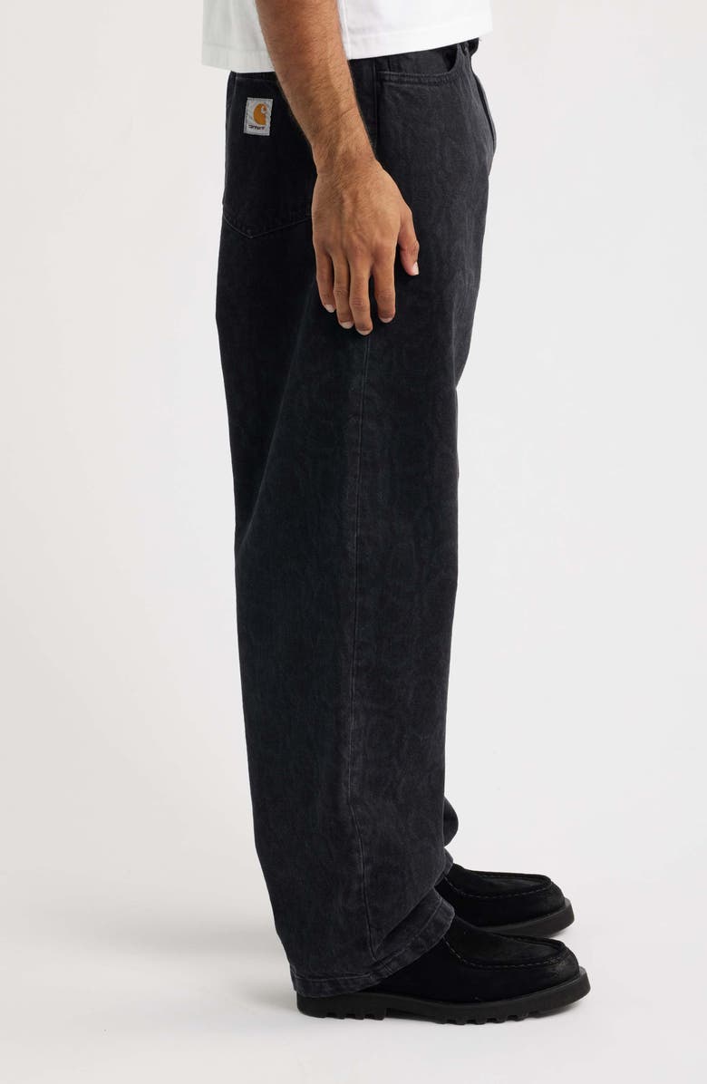 Carhartt Work In Progress Landon Snakeskin Print Wide Leg Jeans, Alternate, color, Snake Camo, Black (Heavy Stone