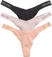 Calvin Klein Refined Ribbed Thongs - Pack of 3