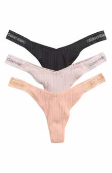 Calvin Klein Refined Ribbed Thongs - Pack of 3