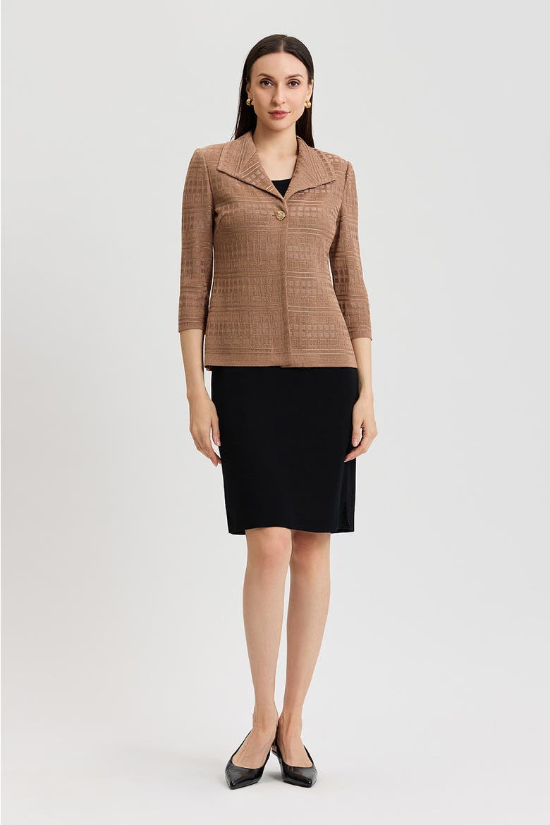 Tonal Wing Collar Knit Jacket, Alternate, color, Warm Taupe