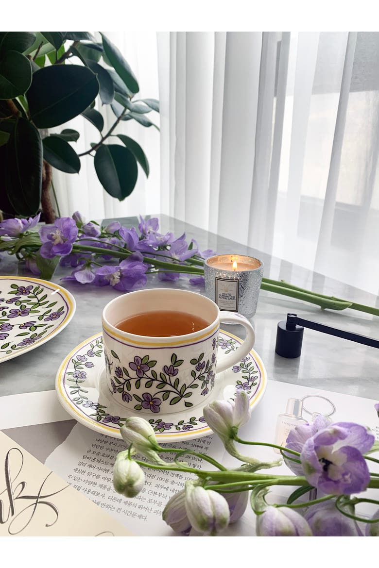 Heritage Forget Me Not Cup and Saucer, Alternate, color, Multi