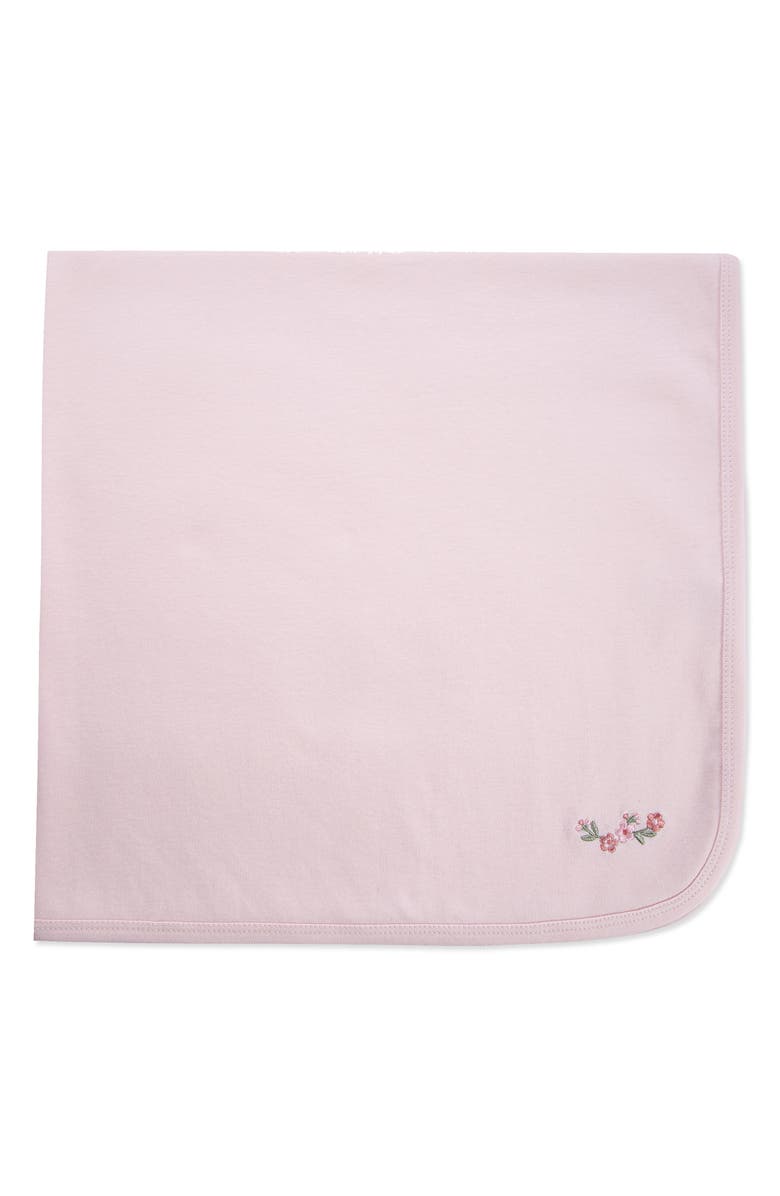 Little Me Flower Cotton Blanket, Main, color, Pink