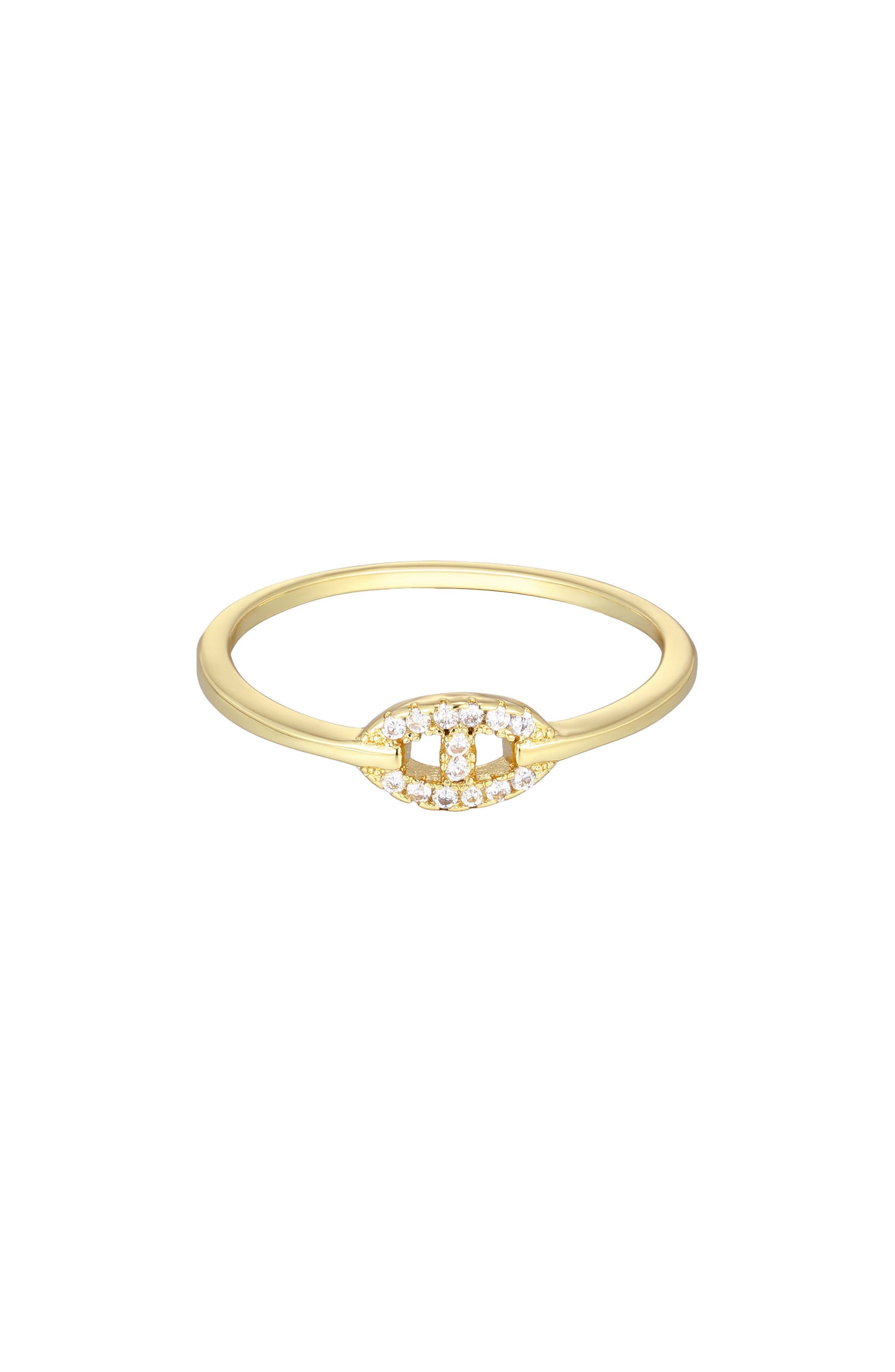 Adornia 14K Gold Plated Cubic Zirconia Mariner Link Ring