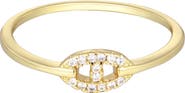 Adornia 14K Gold Plated Cubic Zirconia Mariner Link Ring