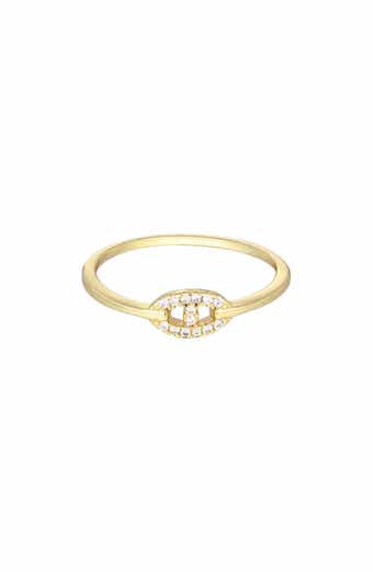 14K Gold Plated Cubic Zirconia Mariner Link Ring