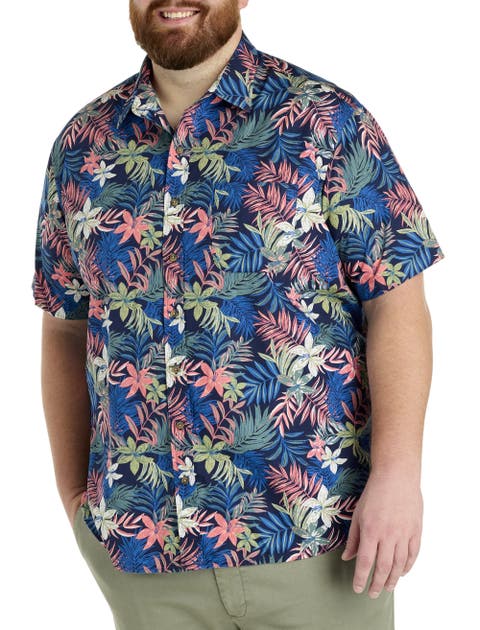 Big & Tall Floral Print Sport Shirt