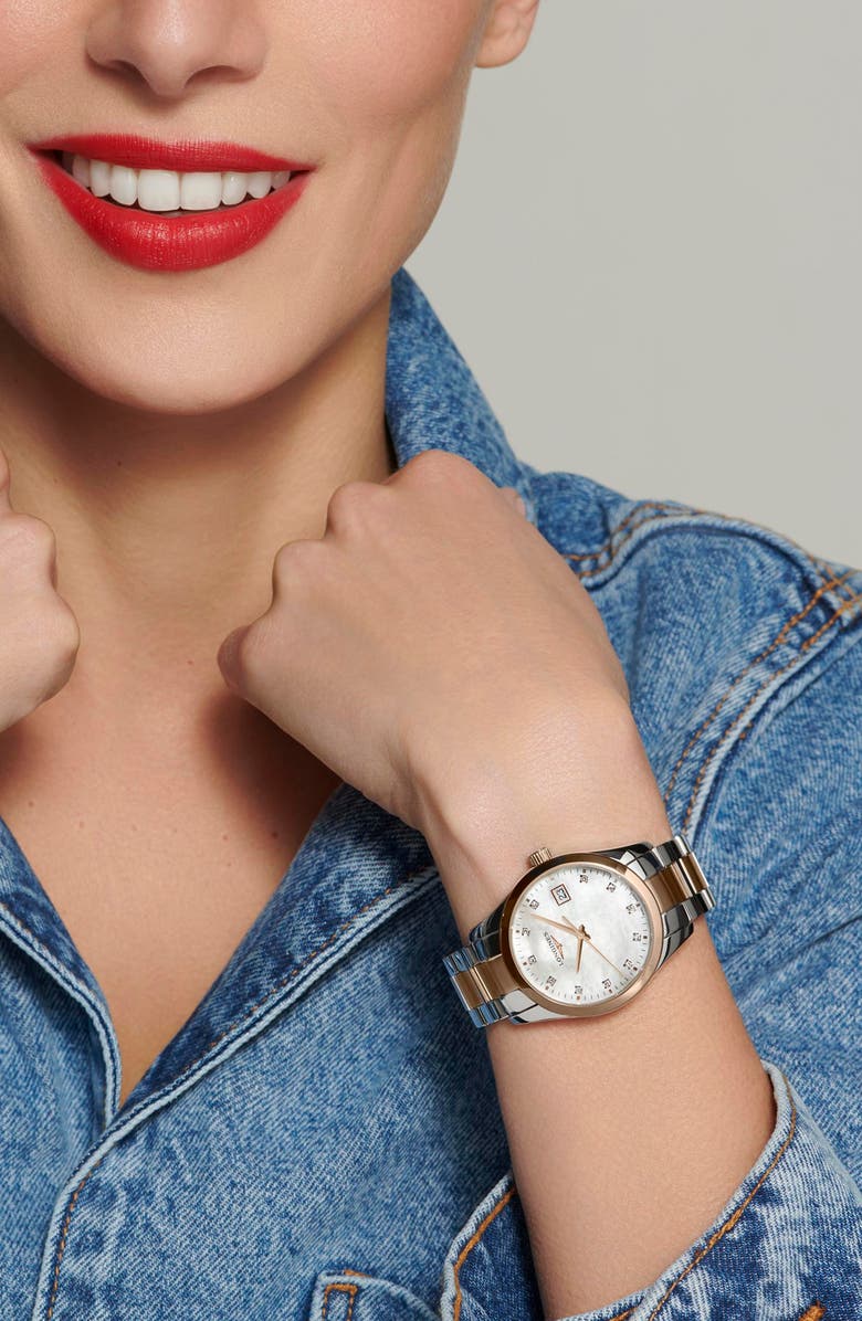 Longines Conquest Classic Diamond Index Bracelet Watch, 34mm, Alternate, color, Stainless Steel