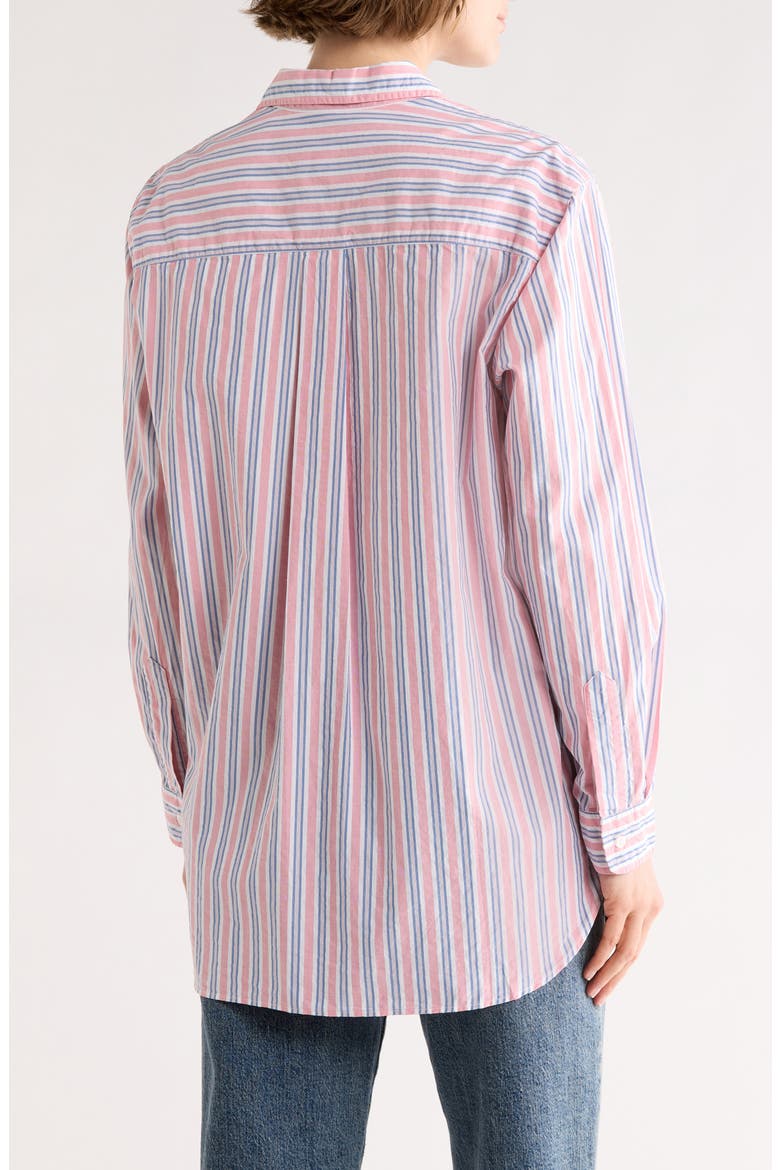 Relaxed Fit Button-Up Shirt, Alternate, color, BLUE CORAL WHITE STRIPE