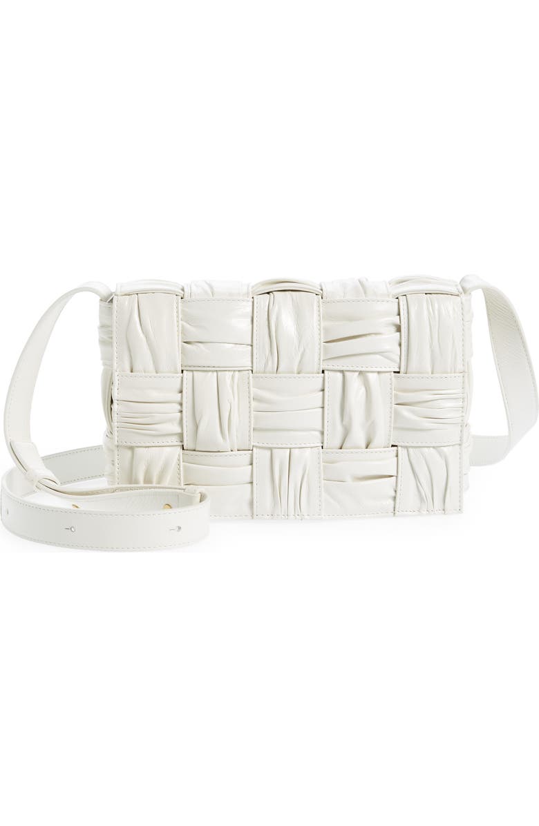 Bottega Veneta Cassette Plissé Intrecciato Leather Crossbody Bag, Main, color,
