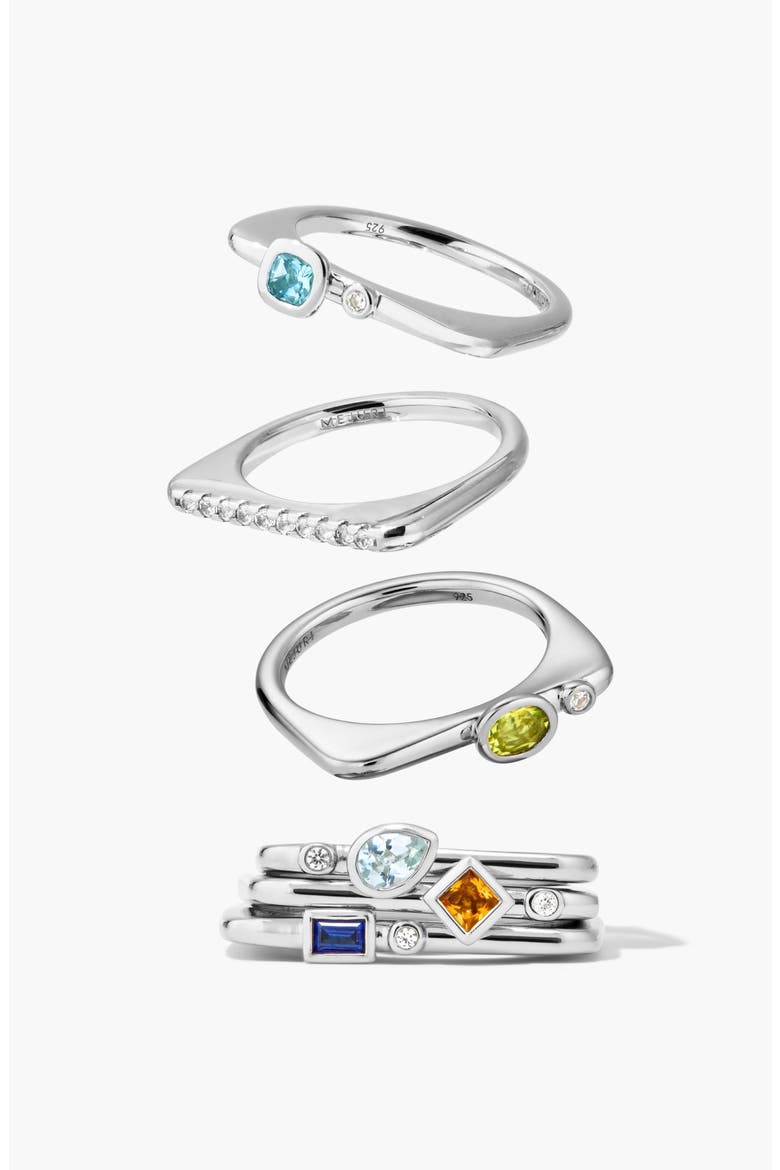 Pavé Puzzle Stacking Ring, Alternate, color, Sterling Silver