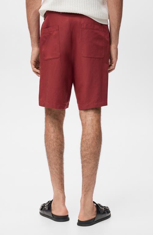 Mango Elastic Waist Shorts In Red