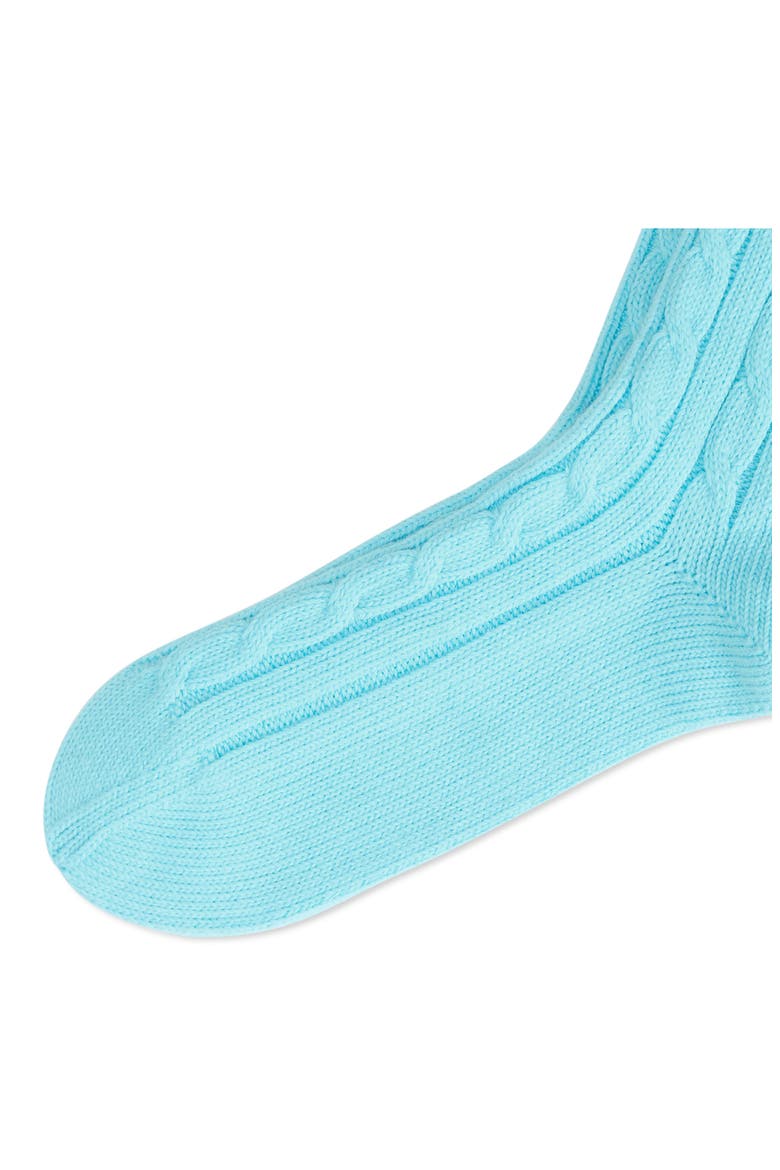 Seasonless Cable Crew Socks, Alternate, color, TURQUOISE