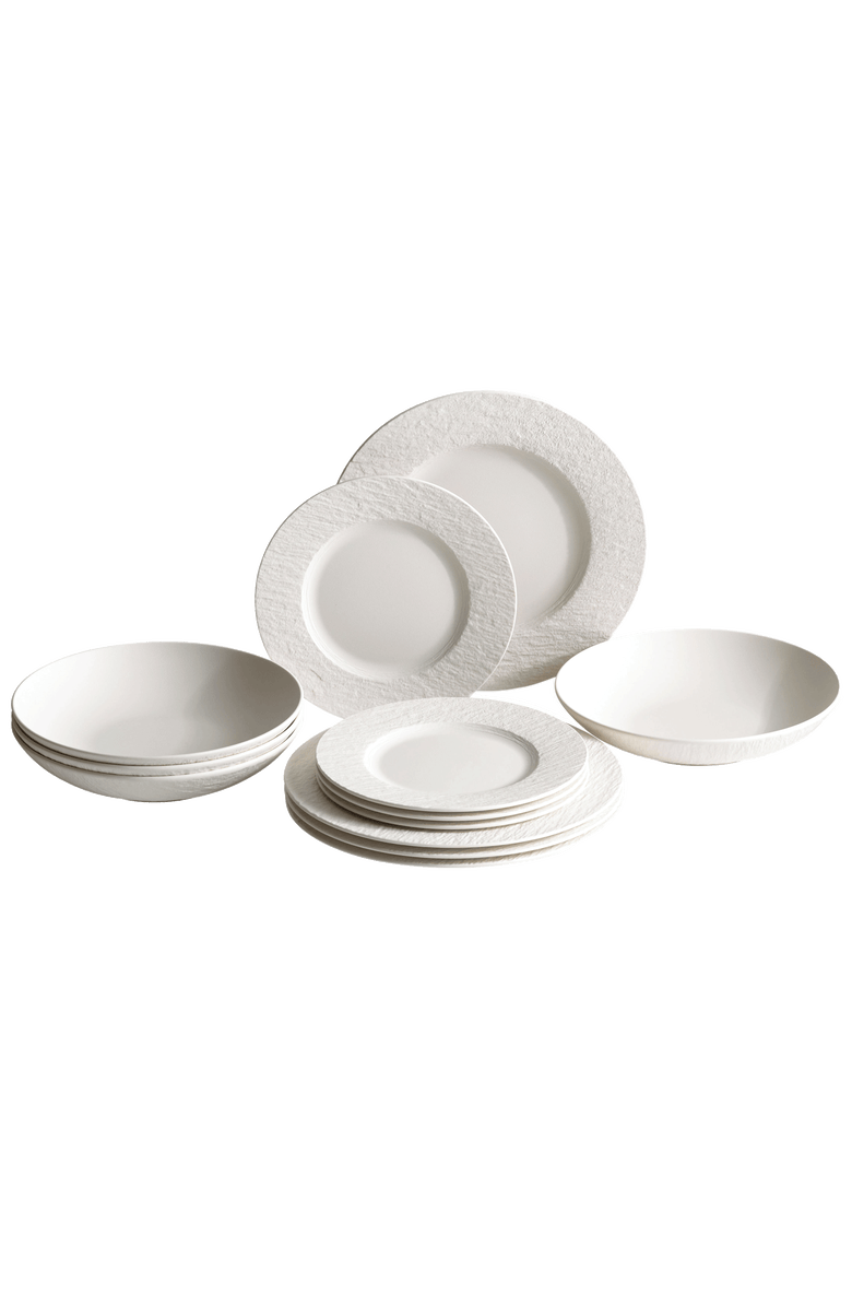 Villeroy & Boch Manufacture Rock blanc 12 Piece Set, Main, color, White