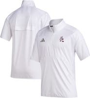 adidas Men's adidas White Texas A&M Aggies Ol' Sarge Sideline Short Sleeve Quarter-Zip Pullover Top