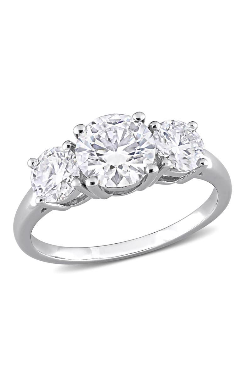 Julianna B. 2-1/4CT DEW Moissanite 3-Stone Ring, Main, color, Sterling Silver