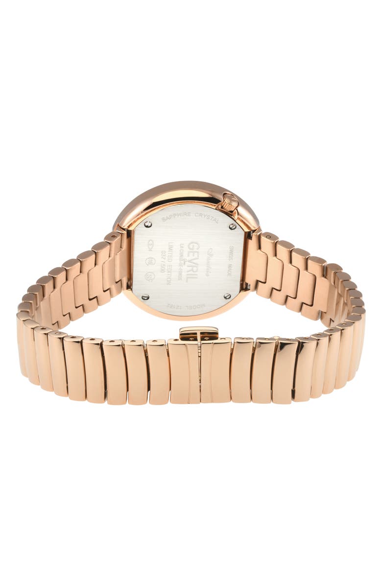 GEVRIL Gandria Diamond Bracelet Watch, 36mm - 0.5ct., Alternate, color, Ip Rose