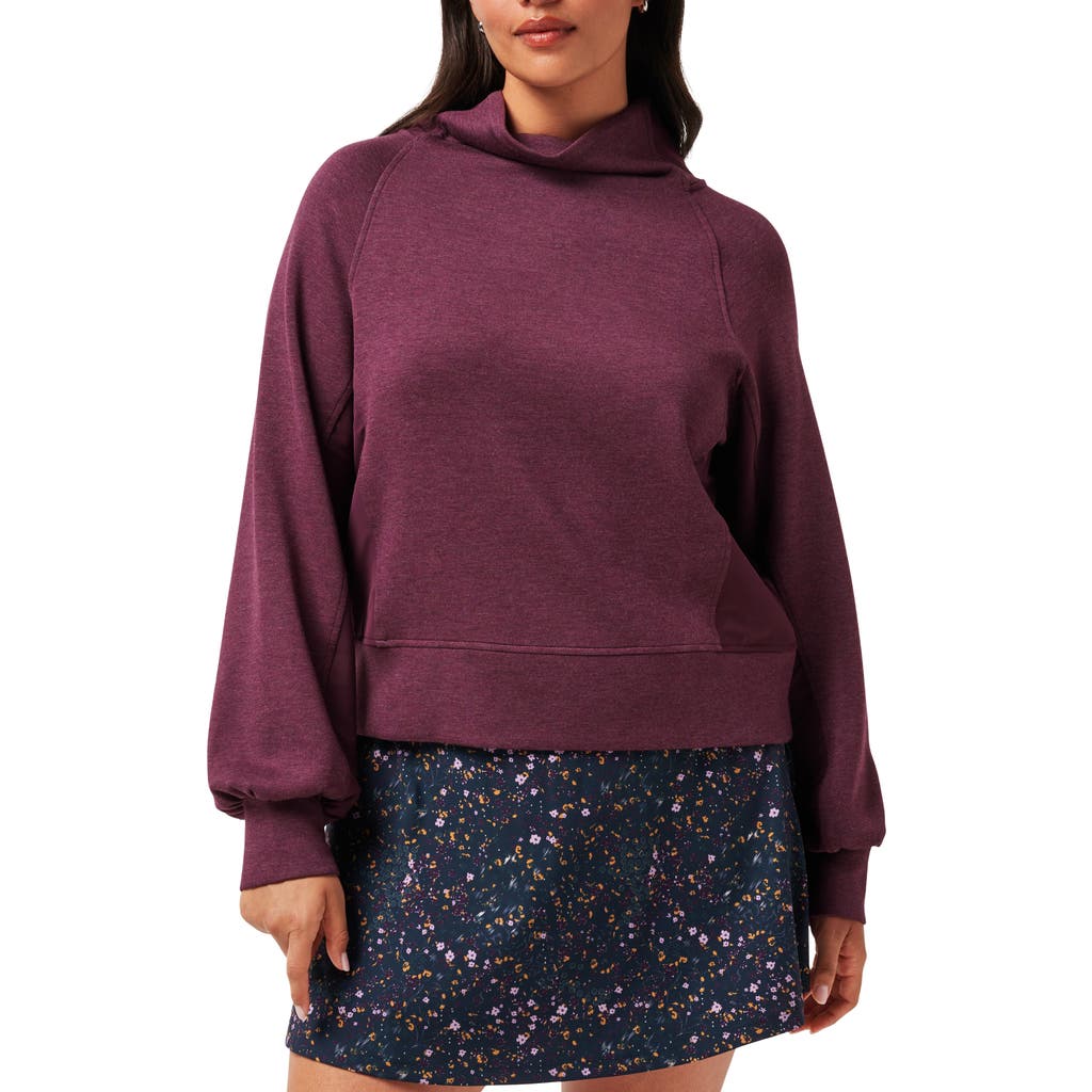 Travismathew Delightful Funnel Neck Sweatshirt In Heather Winetasting