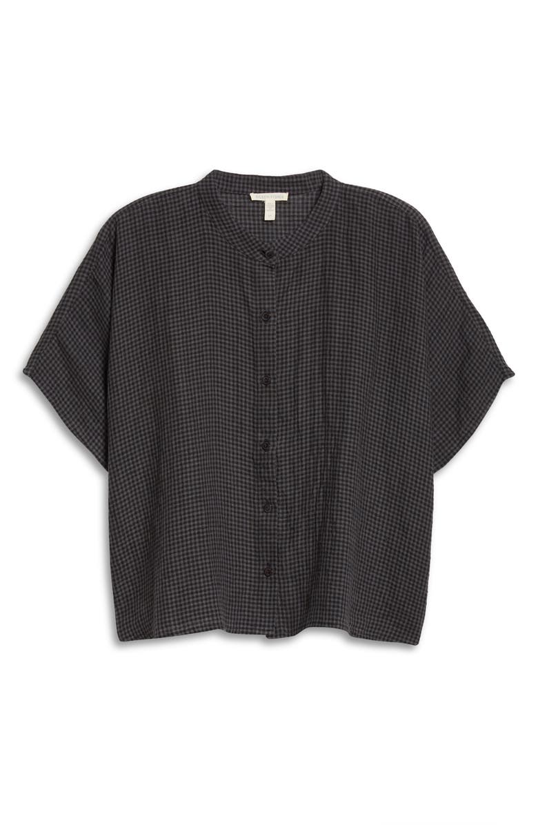 Eileen Fisher Mandarin Collar Organic Linen Shirt, Alternate, color, 