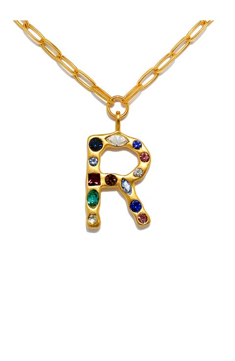 Emilie Crystal Initial Pendant Necklace