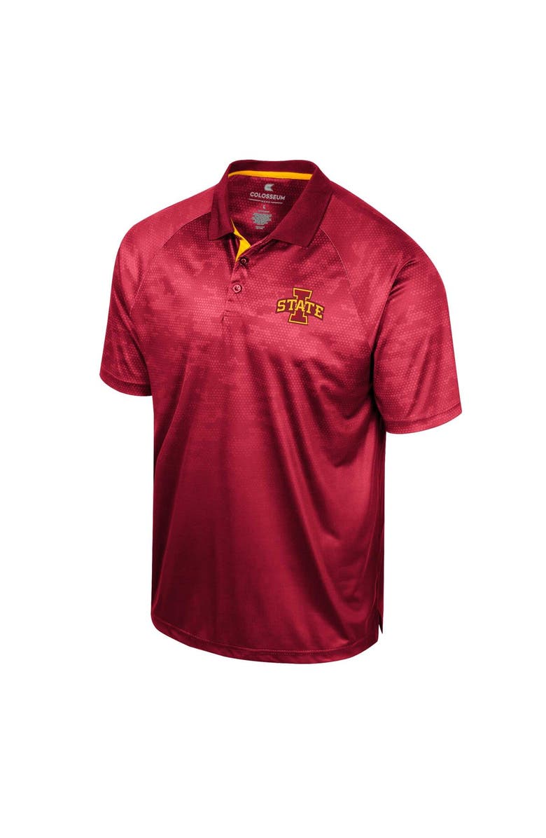COLOSSEUM Men's Colosseum Cardinal Iowa State Cyclones Honeycomb Raglan Polo, Alternate, color, Cardinal