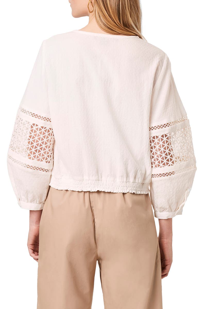 French Connection French Cotton Esther Lace Cotton Blouse, Alternate, color,