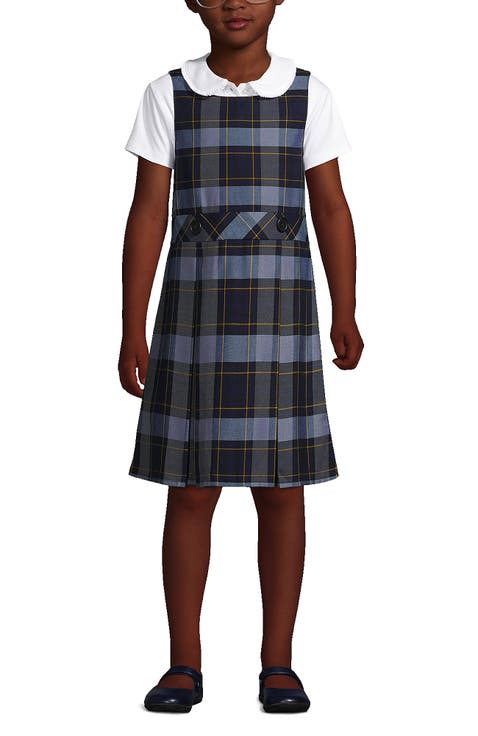 Girls Uniform Plaid Jumper